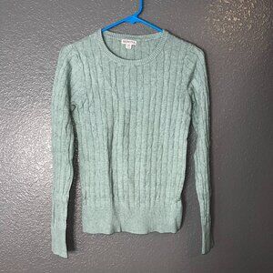 Merona Women’s Small Light Green Cable Knit Pullover Sweater Long Sleeve